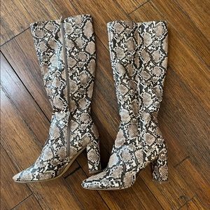Snakeskin Knee High Boots